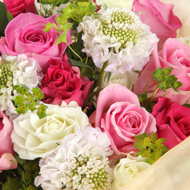 花束ラウンド5000円a 生花 バラの花束 アレンジメントのギフト通販 にこにこバラ園