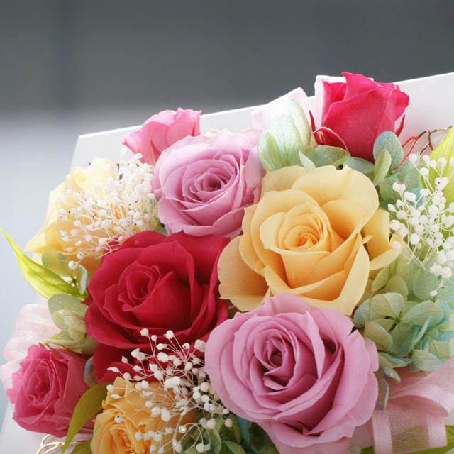 プリザーブドフラワープレート型6000円a プリザ バラの花束 アレンジメントのギフト通販 にこにこバラ園